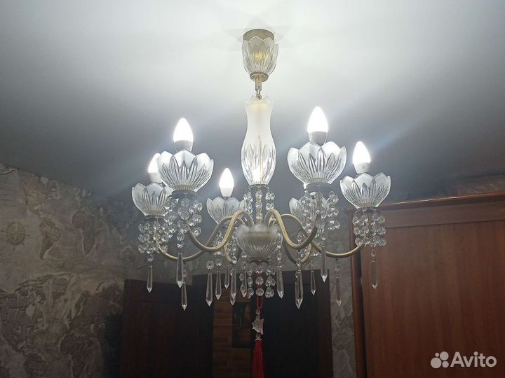 Хрустальная люстра СССР винтажная