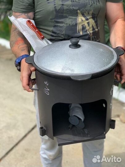 Казан чугунный с крышкой 8 литров