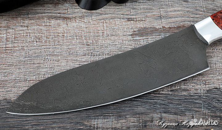 Поварской нож № 11 сталь Х12мф акрил красный