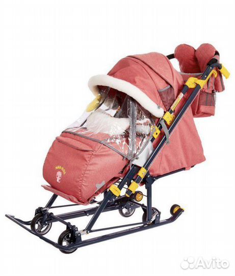 Новые санки nika нд7-7/К. Королевский красный