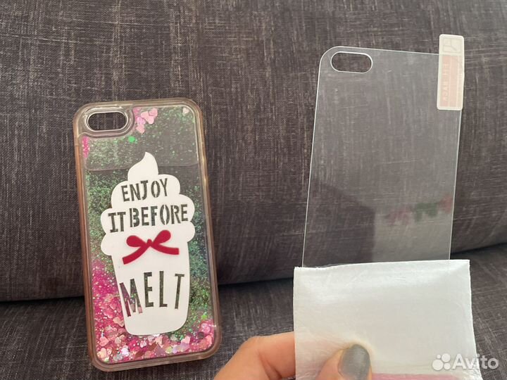 Чехол для телефона apple iPhone 5S + стекло