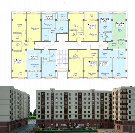 Квартира-студия, 21 м², 7/12 эт.