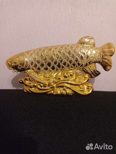 Золотая рыбка стекло сувенир