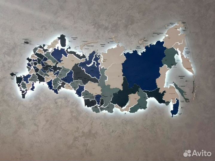 Карты России из дерева Череповец