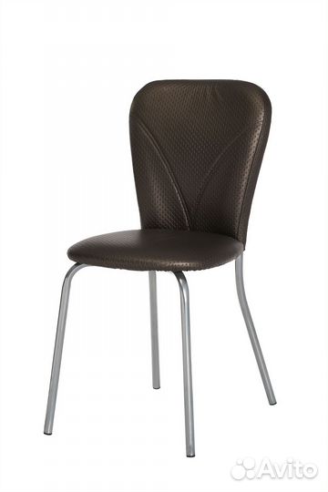 Стул роджер под хром/экокожа коричневый капитон П3