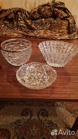 Хрустальные вазы конфетницы
