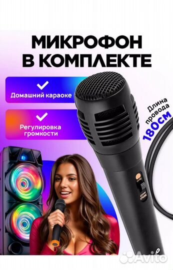 Музыкальная беспроводная колонка с караоке 50 см