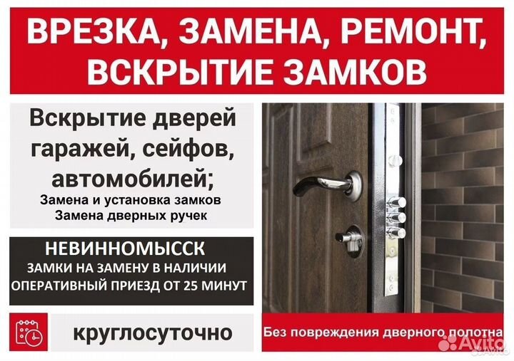 Вскрытие дверных замков, замена замков