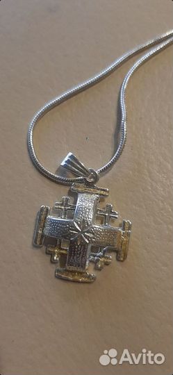 Серебряный крест с цепочкой Иерусалим