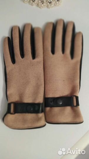 Перчатки женские кожаные новые