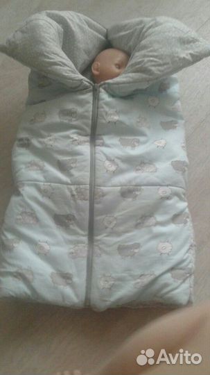 Тёплый конверт на выписку,ручная работа