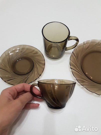 Бокал, чашка,тарелка. Французское стекло