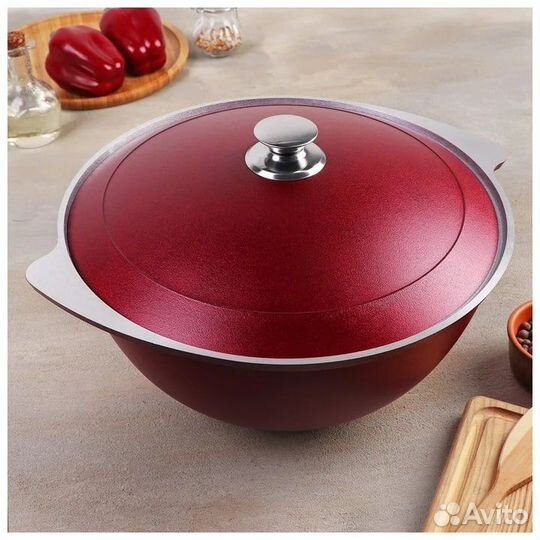 Казан для плова 12л. металлическая крышка