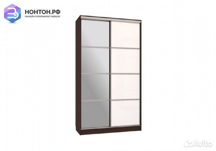 Шкаф-купе Рио 2-600 с зеркалом венге / белый