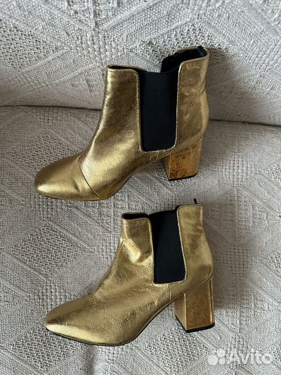 Ботильоны золотые 37 H&M