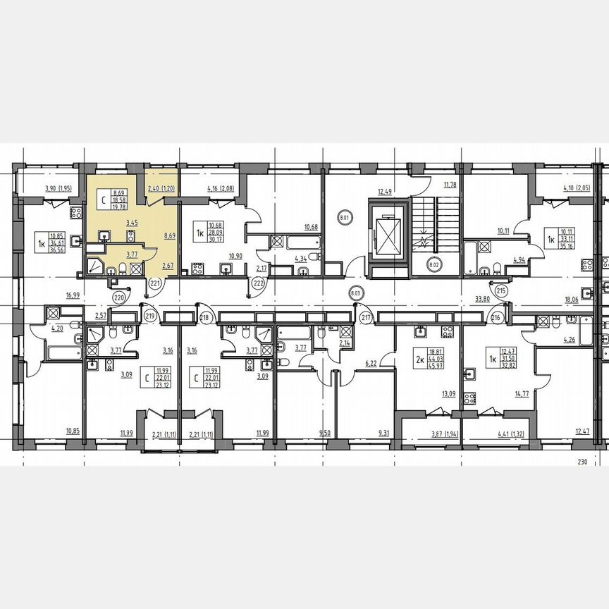 Квартира-студия, 19,8 м², 8/12 эт.