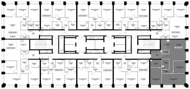 3-к. квартира, 108,4 м², 30/55 эт.