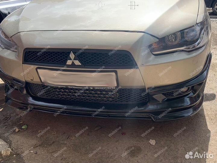 Губа передняя Mitsubishi Lancer X 10 Agressor