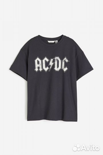 Футболка H&M AC/DC Oversized размер S