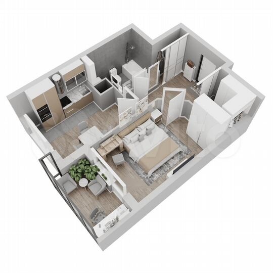 1-к. квартира, 45,8 м², 6/22 эт.