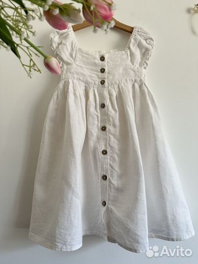Платье льняное детское 110/116