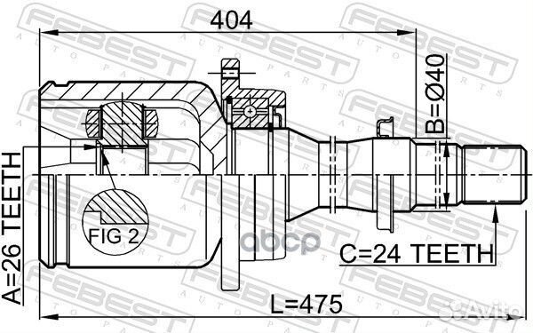 ШРУС внутренний правый 26X40X24 0111AZT251RH Fe