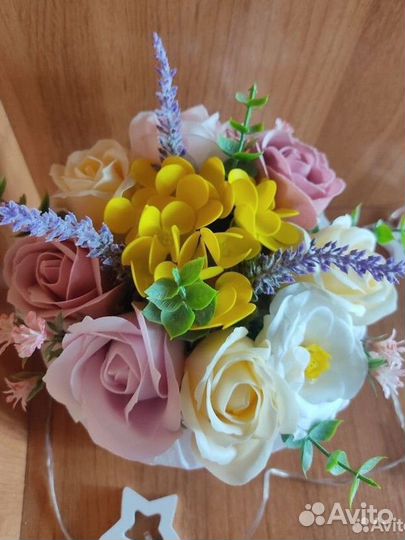 Мыльные цветы в шляпной коробке Ставрополь