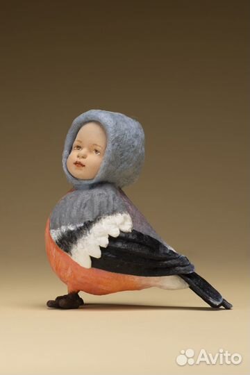 Ватные елочные и интерьерные игрушки дети - птички