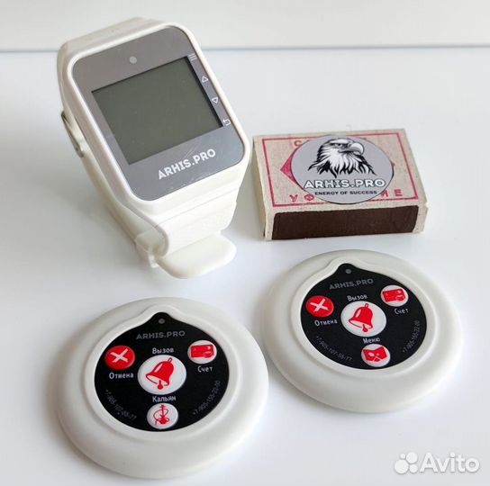 Беспроводная кнопка вызова официанта с часами