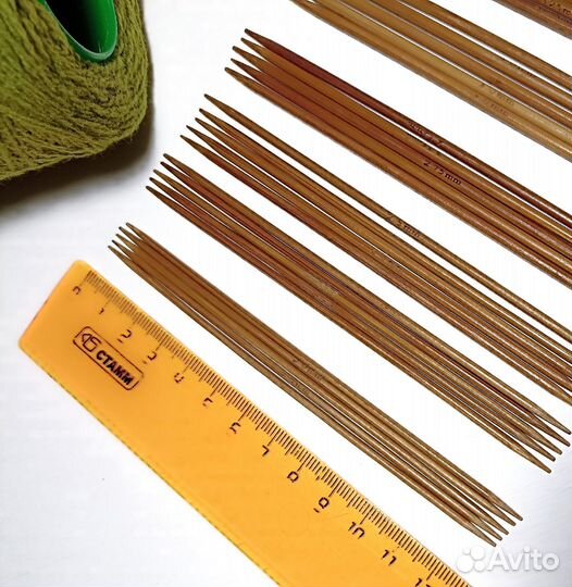 Набор укороченных бамбуковых чулочных спиц, 13 см