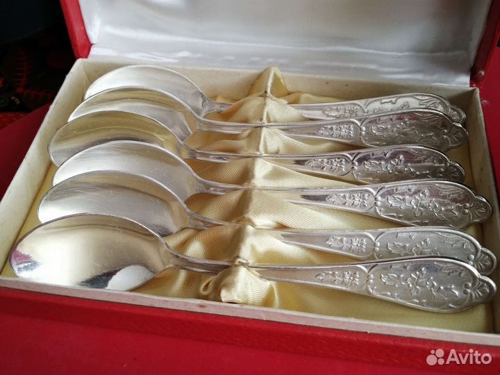 Чайные ложки мельхиор 6штук. Ложки и вилки столов