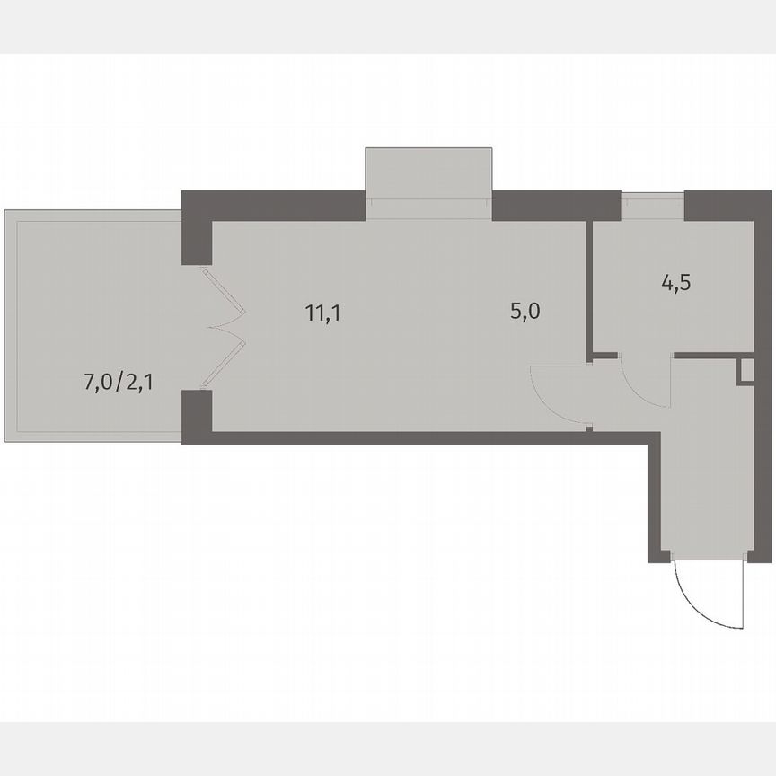 Квартира-студия, 27,4 м², 1/8 эт.