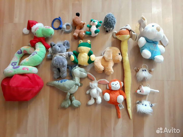 Пакет плюшевых игрушек собачки мышка обезьянка