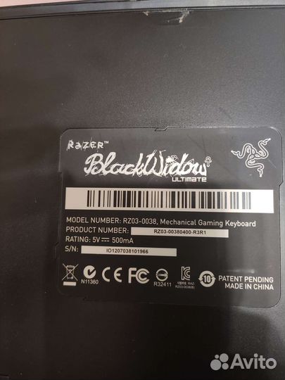 Игровая клавиатура razer BlackWidow