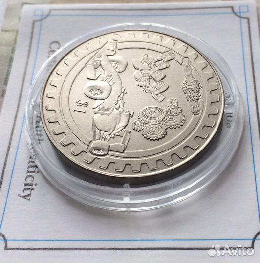 Самоа.1 дол. 2018г. Моторспорт. Титан 990 проба