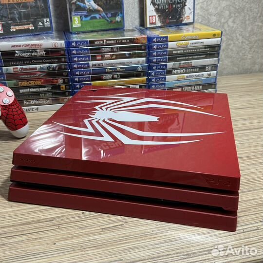 PS4 Pro Limited Edition Человек Паук+55Игр+2Джоя