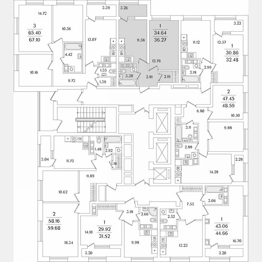 1-к. квартира, 36,3 м², 19/23 эт.