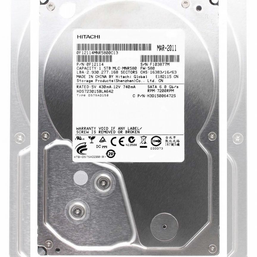 [H3D15006472S] Жесткий Диск Hitachi 1,5tb Sata3 H3d15006472s