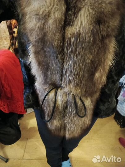 Шуба женская натуральная 52 54 норка + соболь