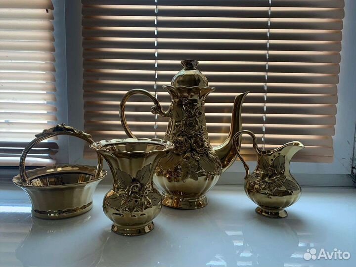 Чайный сервиз золотая роза