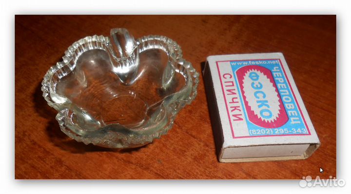 Икорница Лист Миниатюрная.Стекло.19век