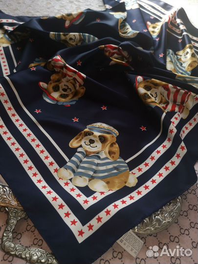 Италия классный платок собачки/ морячки