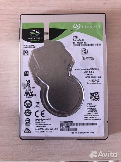Жесткий диск seagate barracuda 1Tb