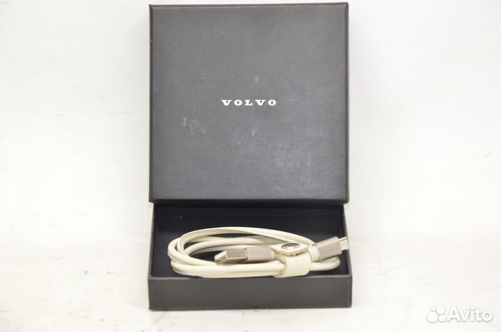 Кожаный кабель бежевый (Micro USB - USB) Volvo