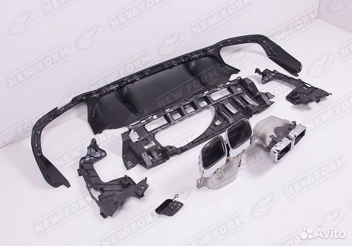 Диффузор с насадками 63 AMG хром Mercedes E213