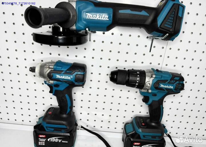 Набор Makita 3В1 Шуруповерт+ушм+Гайковерт