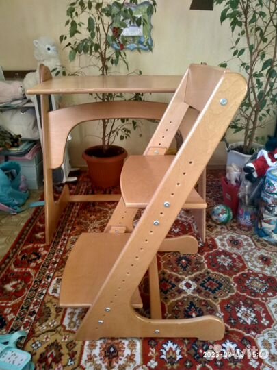 Растущий стул и парта(стол) Конек-горбунок+Полка