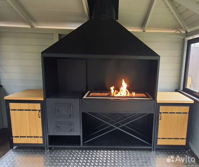 Мангалы с коптильней и печкой под ключ