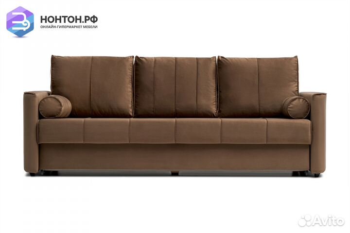 Диван еврокнижка Колибри 3-х местный коричневый