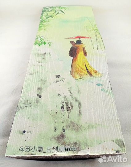 Японская картина. Путник. Картина на дереве